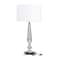 White Linen Traditional Buffet Lamp, 27&#x22; x 14&#x22; x 14&#x22;